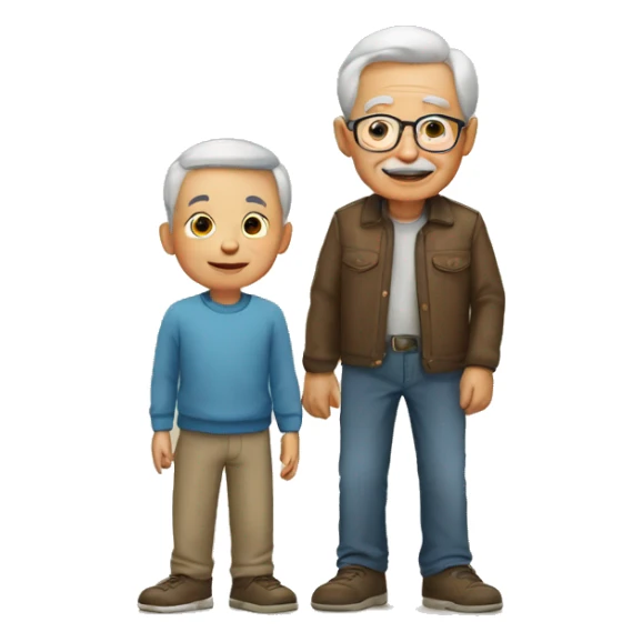 Grandfather and boy sticker