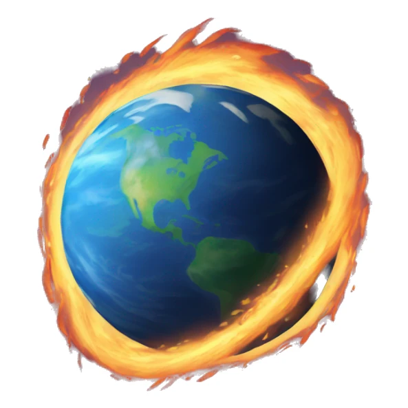 Earth as a comet flaming streak sticker