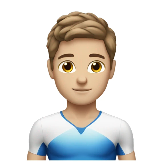 gymnastics white boy with brown hair and brown eyes sticker