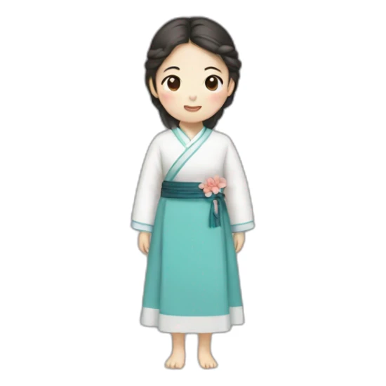 Girl with Korean dress  sticker