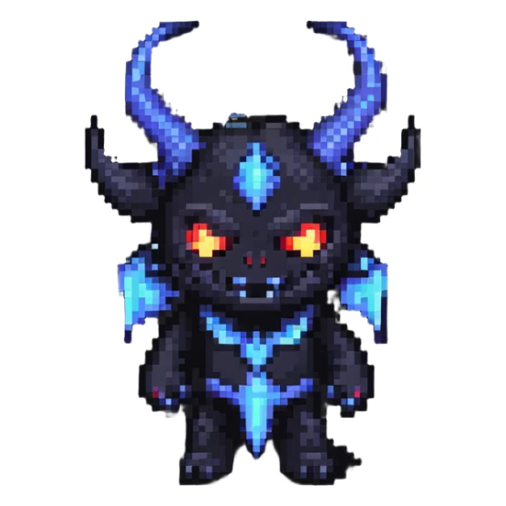The Wandering Demon with horns and shadowy aura sticker