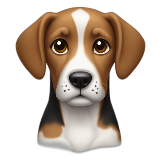 A dog that has one ear right and one ear black sticker