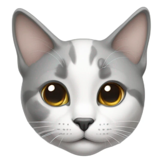 cat grey and white with grey stain on the nose sticker