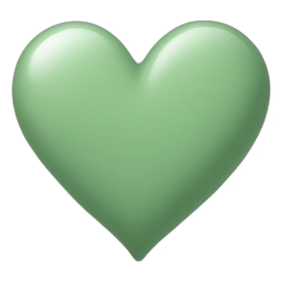 sage green heart sticker