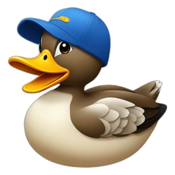 Canard avec casquette a l'envers sticker