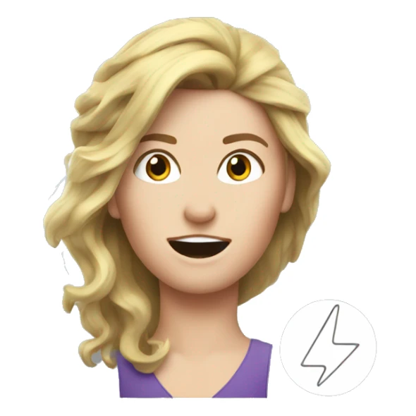 Lightning strikes a white woman's hair sticker