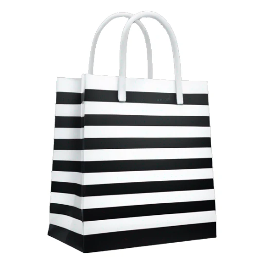 Black and white striped Sephora shopping bag sticker