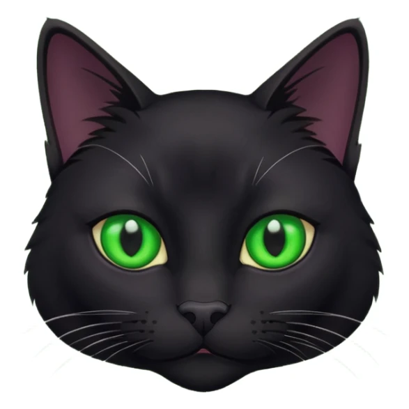 A beautiful cat black with Green eyes inter figure sticker