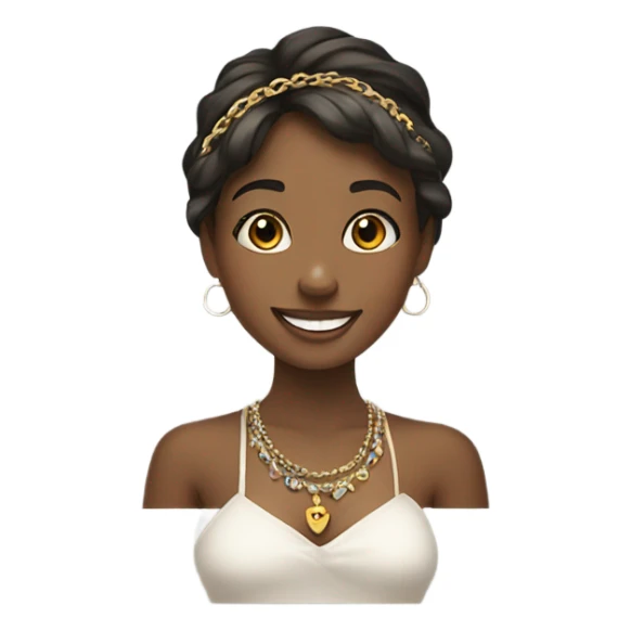 smiling girl with jewelry sticker