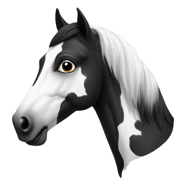 Black and white horse with dot on nose sticker