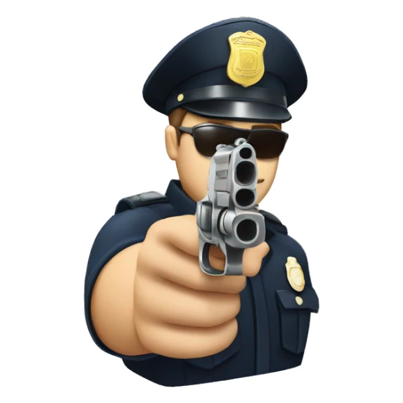 police officer pistol drawn sticker