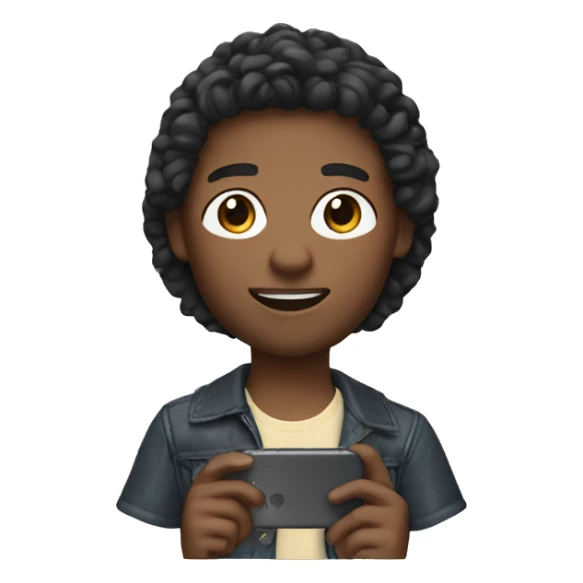 create memoji with a boy that have phone case in the hand  sticker