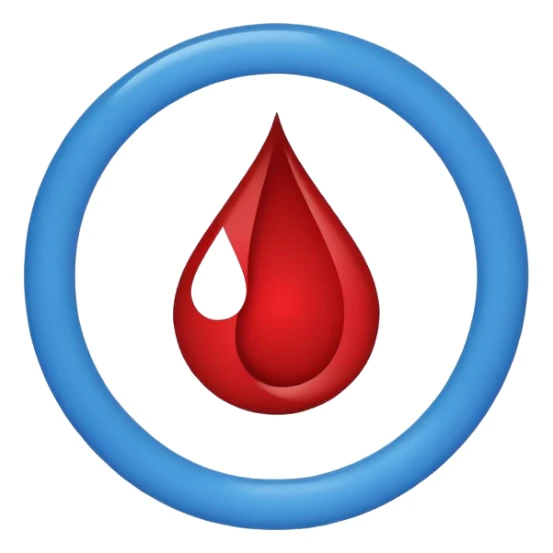 Modern and clean diabetes awareness symbol with blue circle and blood drop in the middle. sticker