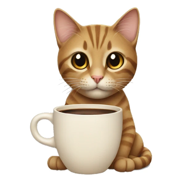 Cat holding a cup of coffee  sticker