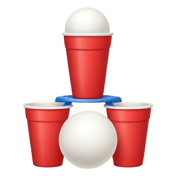 identical red cups and 1 white ping pong ball sticker