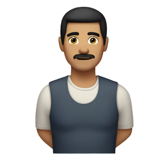 Father with no beard and mustache, black hair gong up and front sticker