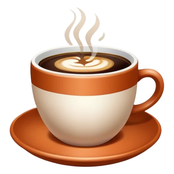 Beautiful terracotta color cup of coffee sticker