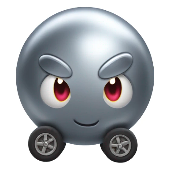 Metal cute Kirby ball driving on 4 car wheels sticker