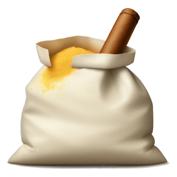 a bag of flour smokes a cigar sticker