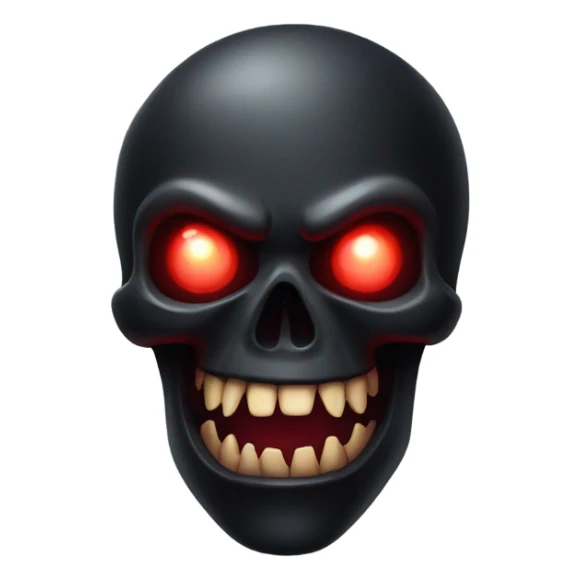 black skull red eyes fang teeth sticker