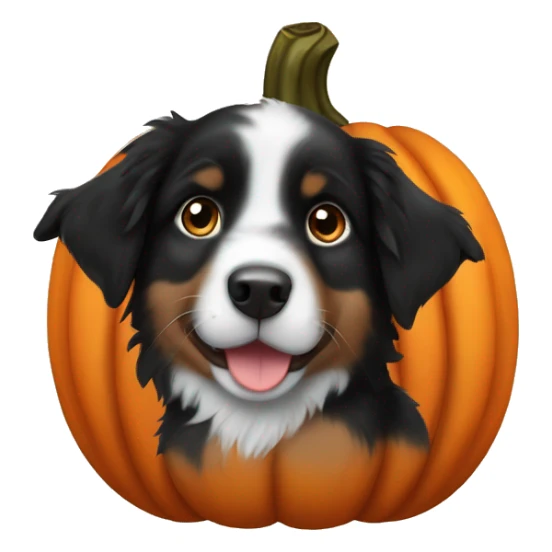 black australian shepherd puppy in a pumpkin sticker