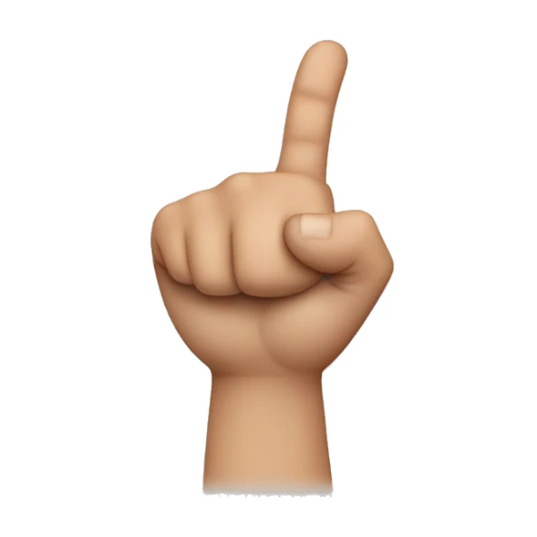 The pointer and middle finger of each hand fitting together like two pairs of scissors sticker