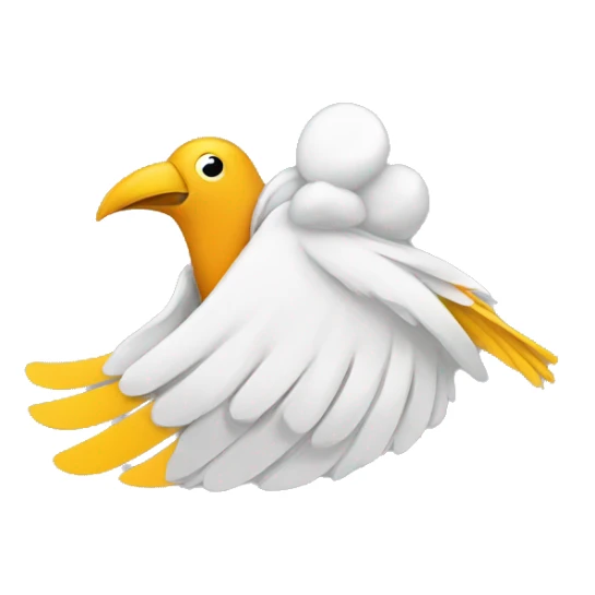 bird flying wit baby in swaddle in beak sticker