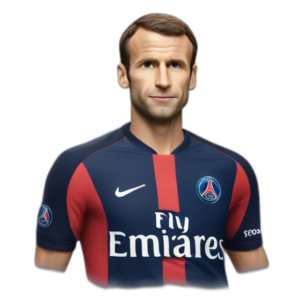 Macron avec un t-shirt du psg sticker