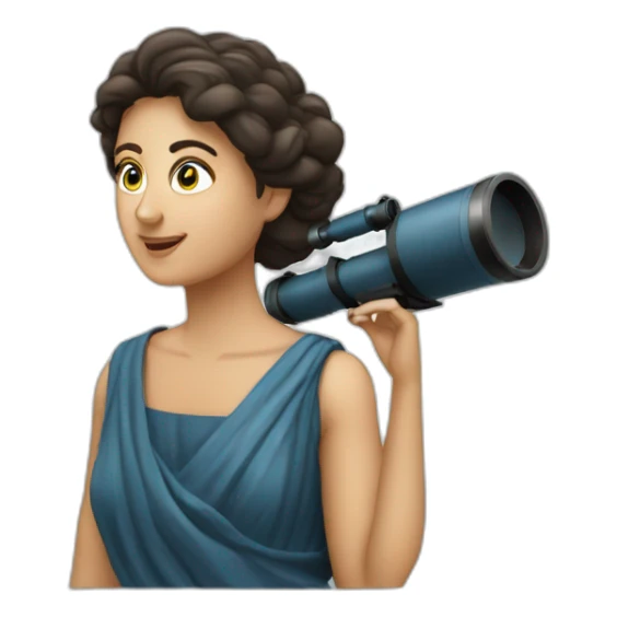 Greek Woman with astronomy telescope sticker
