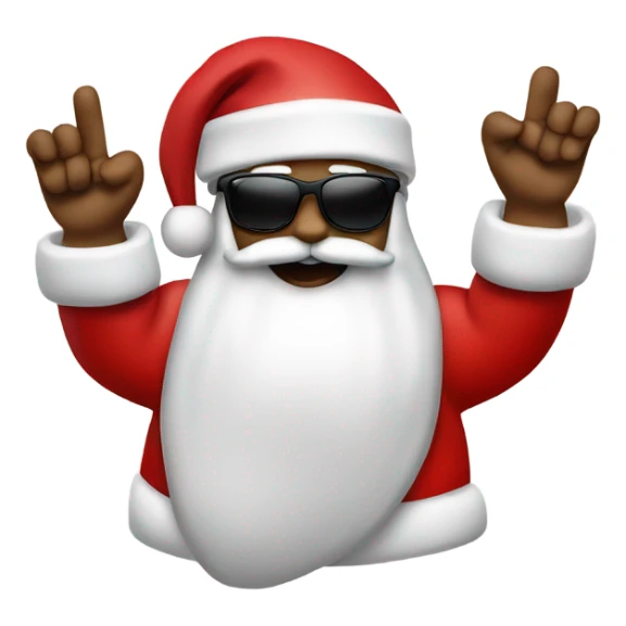 Santa with sunglasses waving Shaka  sticker