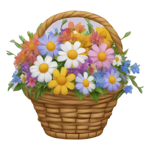 basket filled with flowers sticker