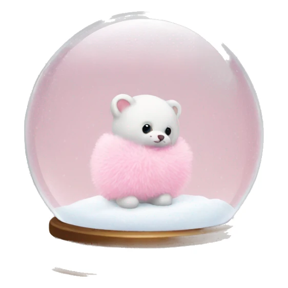 baby pink pompoms in a snow globe sticker