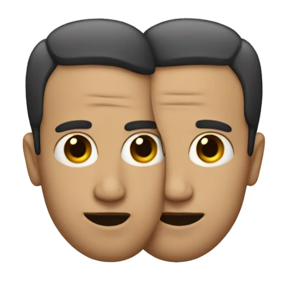 man with two heads on one body,conjoined twins sticker