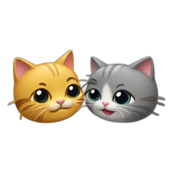 Un chat qui fait un bisou à un autre chat sticker