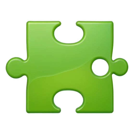 green puzzle piece emoji, classic jigsaw shape sticker