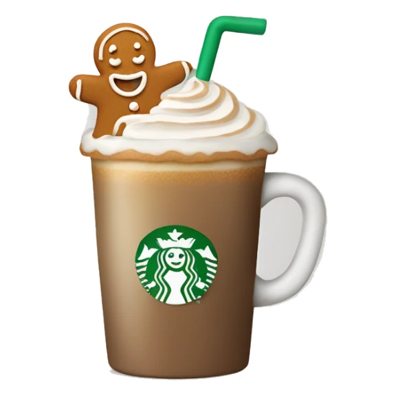 Starbucks gingerbread Latte with a Little gingerbread on The cup sticker