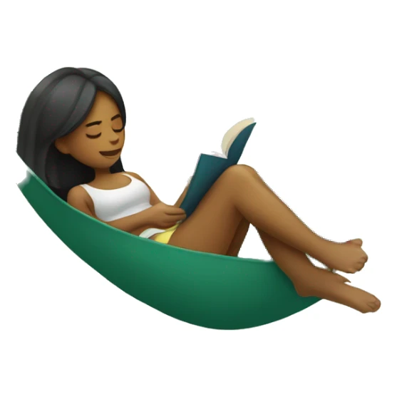 girl laying down and reading in a hammock  sticker