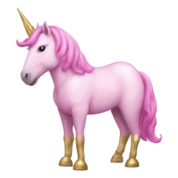 Pink unicorn with blue mane and gold horn sticker