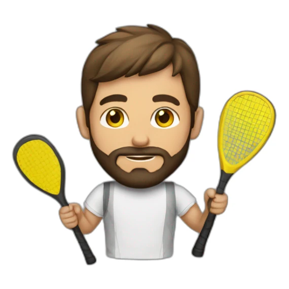 Mi hermano con coleta y con barba jugando al pádel sticker
