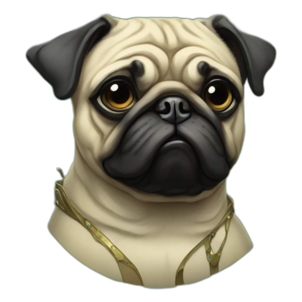 A cyberpunk pug in Art Nouveau style during 1910 sticker