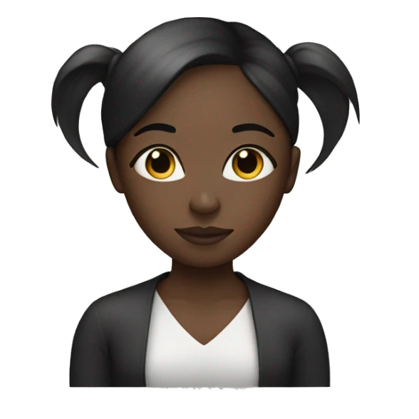 Black girl with straight hair and face mask on sticker