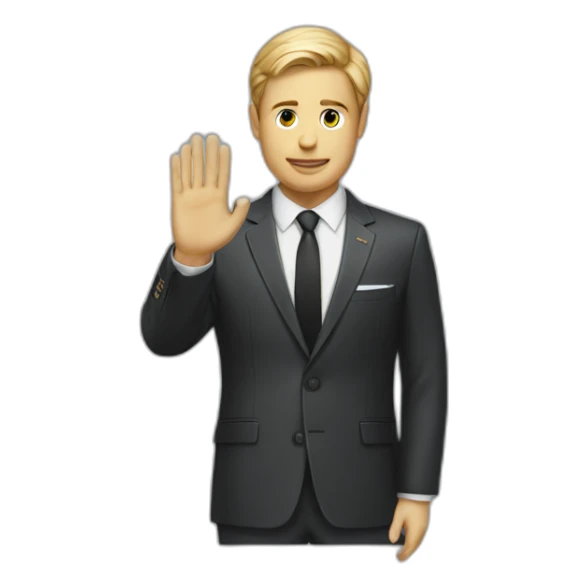 Roman salute whit hugo boss suit sticker