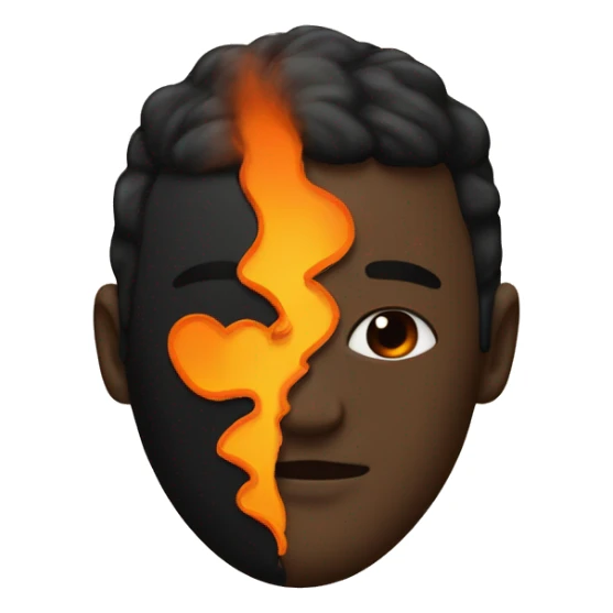 Half black and half orange burnt life beat cardiogramme sticker