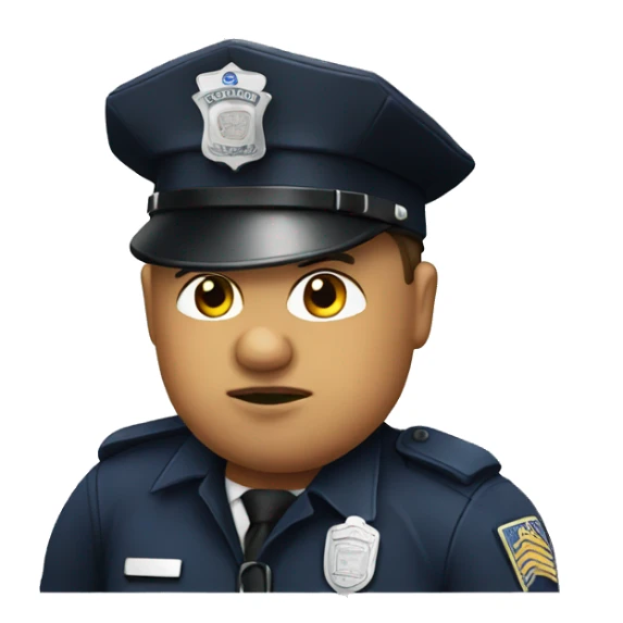 very bloated police officer sticker