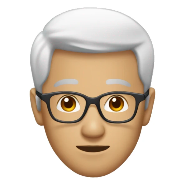 asian man with wearning glasses, face should've rounded. could you mave as a profile picture? eyes to be blackish brown sticker