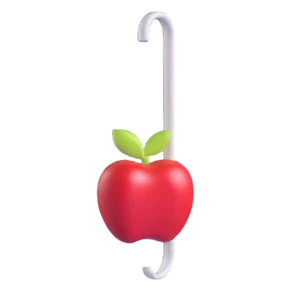 sleek white wall-mounted coat hooks in apple-inspired minimalist design sticker