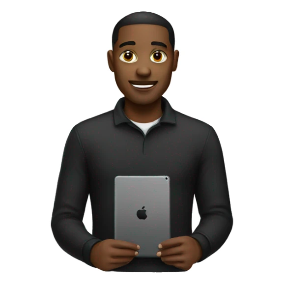 Black iPad sticker