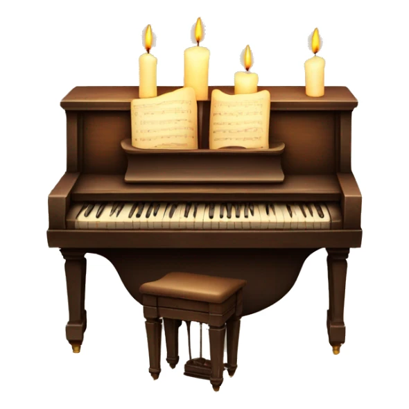vintage piano with melted candles on top sticker