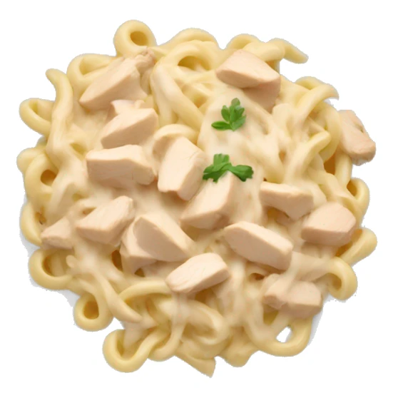 a plate of chicken alfredo sticker