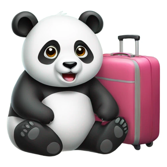 Panda with tote bag and two big luggage sticker